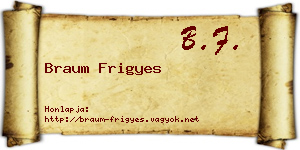 Braum Frigyes névjegykártya